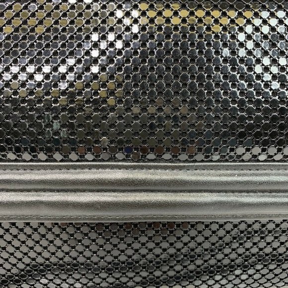 Vintage Whiting & Davis Metal Mesh Leather Clutch - Picture 2 of 9